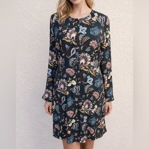 LOFT Flowy Long Sleeve Shirt Dress-14 tall